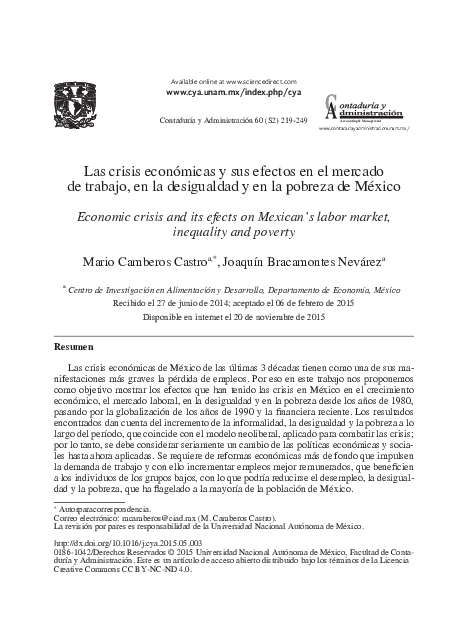 (PDF) Las crisis económicas y sus efectos en el mercado de trabajo, en ...