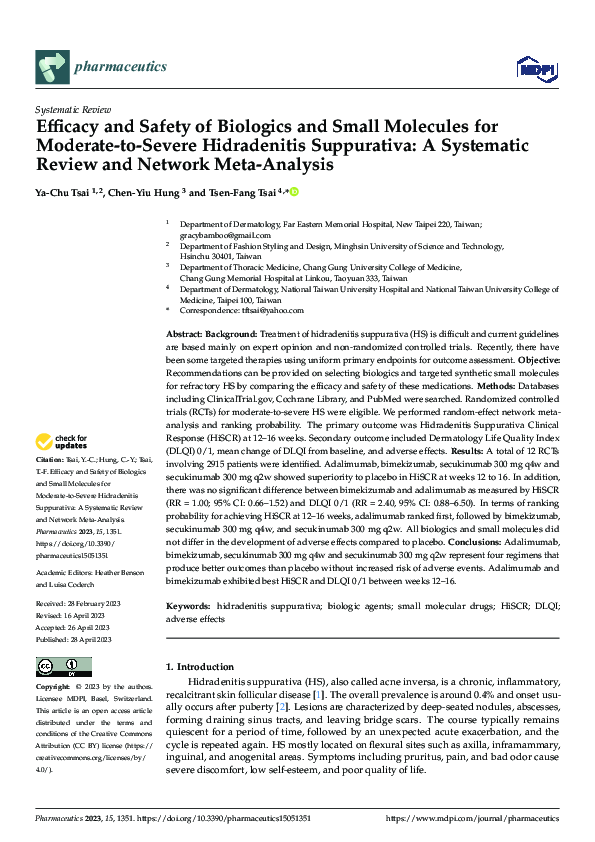 (PDF) Efficacy and Safety of Biologics and Small Molecules for Moderate ...