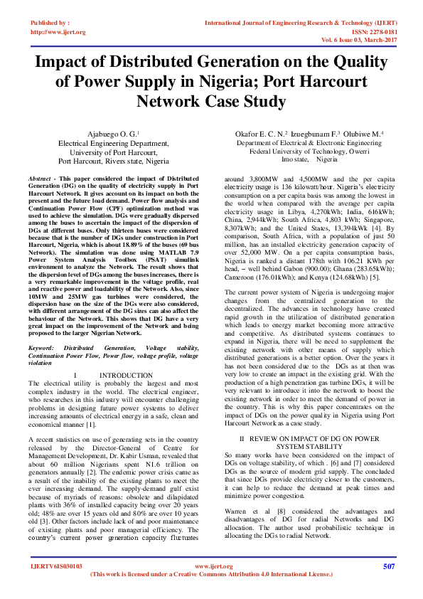 (PDF) Impact of Distributed Generation on the Quality of Power Supply ...