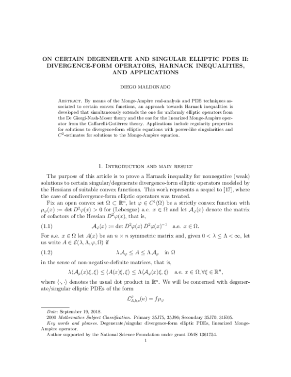 (PDF) On certain degenerate and singular elliptic PDEs II: Divergence ...