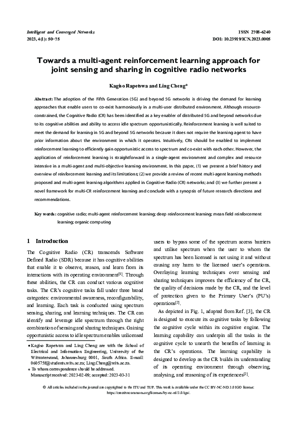 (PDF) Towards a multi-agent reinforcement learning approach for joint ...