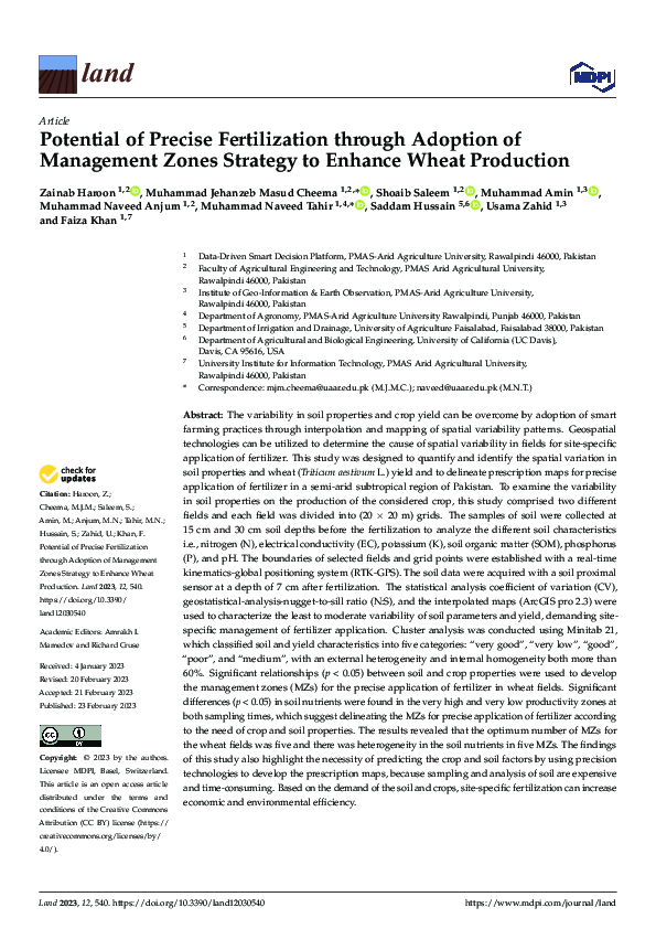 (PDF) Potential of Precise Fertilization through Adoption of Management ...