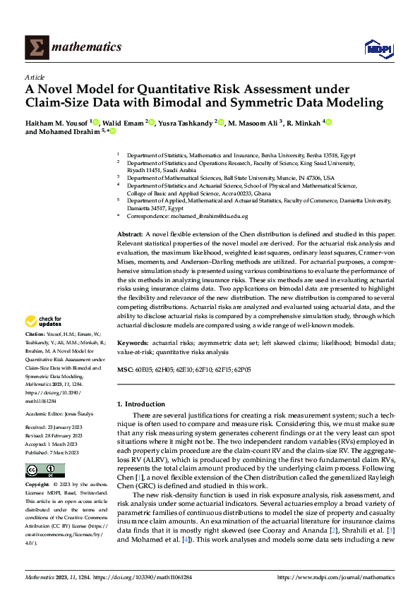 (PDF) A Novel Model for Quantitative Risk Assessment under Claim-Size ...