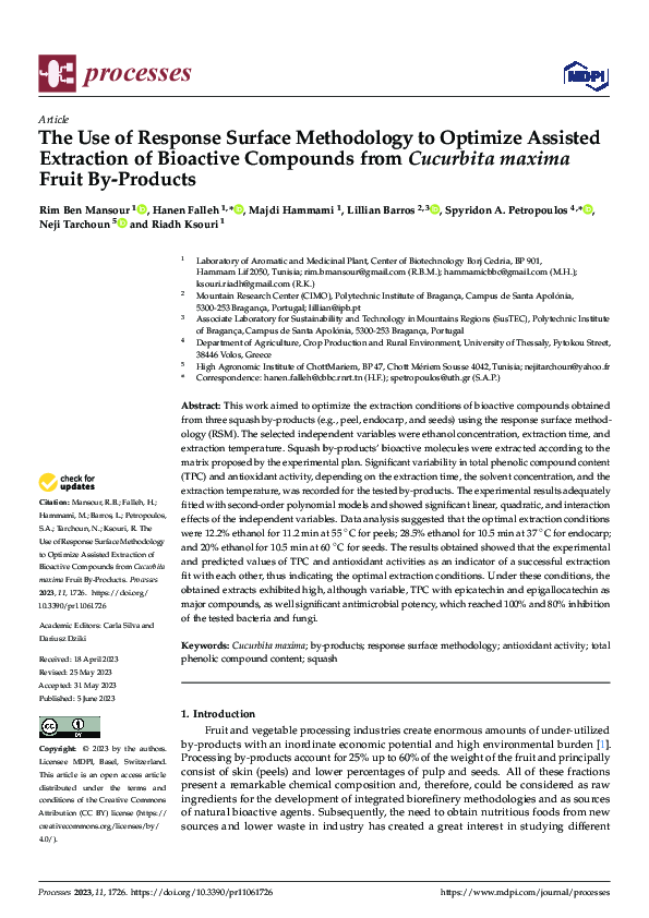 (PDF) The Use of Response Surface Methodology to Optimize Assisted ...
