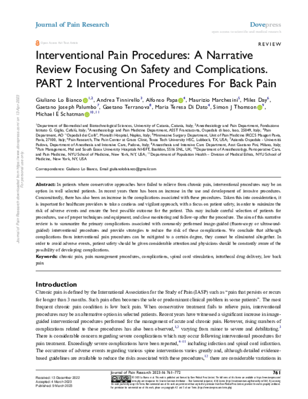 (PDF) Interventional Pain Procedures: A Narrative Review Focusing On ...