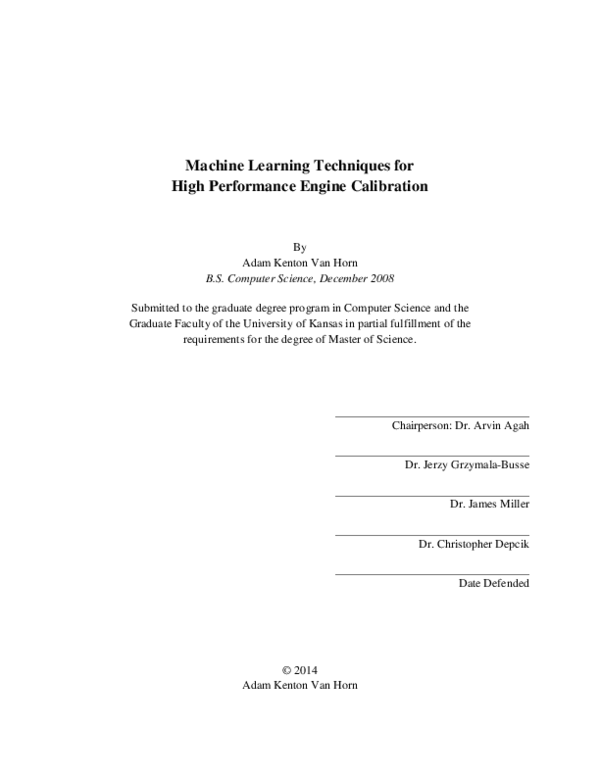 (PDF) Machine Learning Techniques for High Performance Engine ...