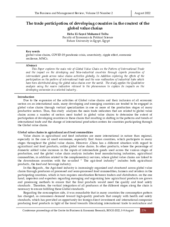 (PDF) The trade participation of developing countries in the context of ...