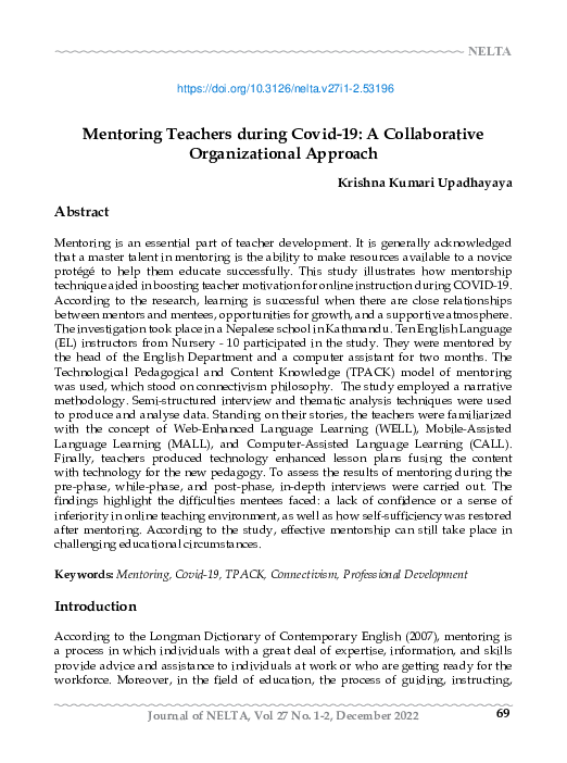 (PDF) Mentoring Teachers during Covid-19: A Collaborative ...