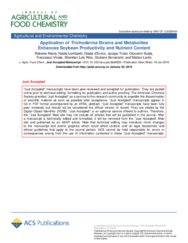 (PDF) Application of Trichoderma Strains and Metabolites Enhances ...
