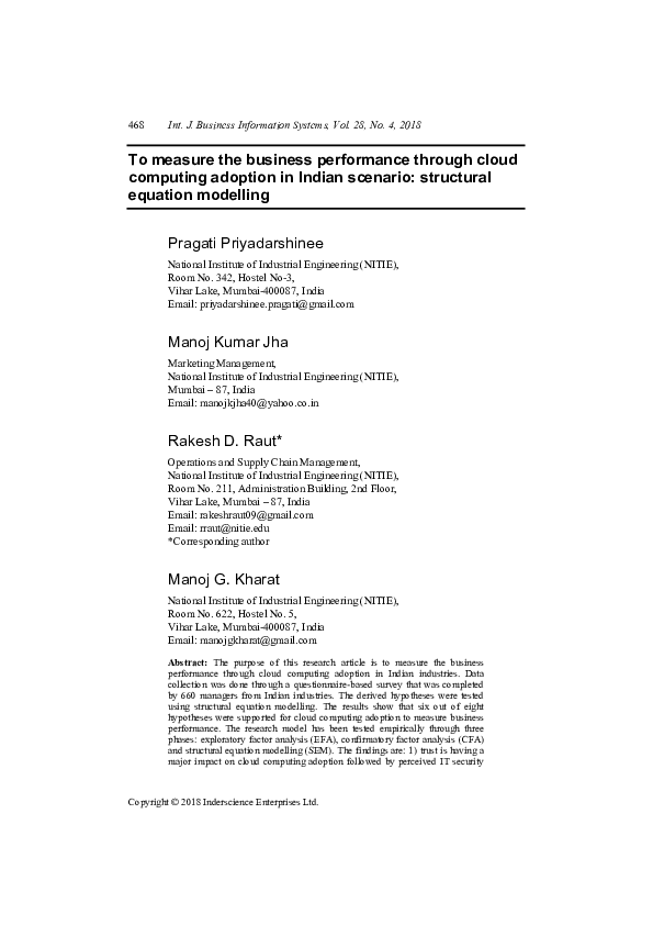 (PDF) To measure the business performance through cloud computing ...