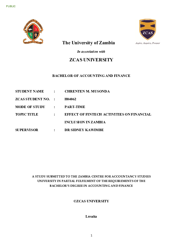 (DOC) The University of Zambia