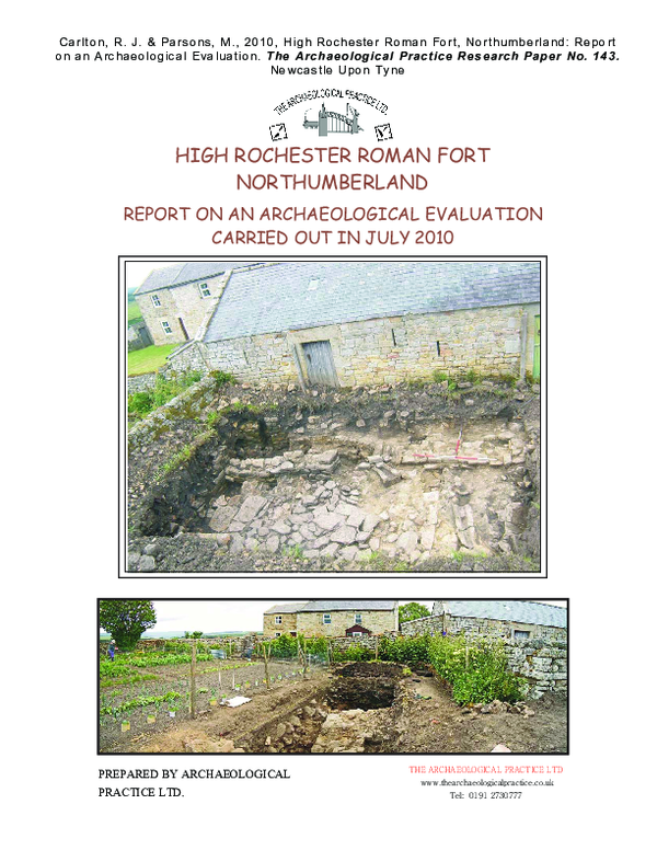 (PDF) TAP ResearchPaper143-High Rochester Roman Fort 2010