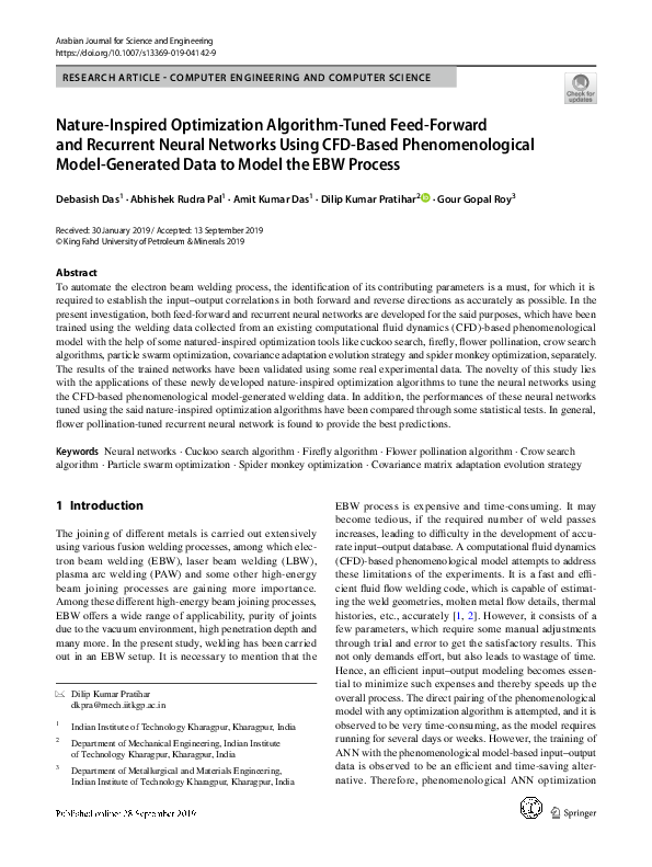 (PDF) Nature-Inspired Optimization Algorithm-Tuned Feed-Forward and ...
