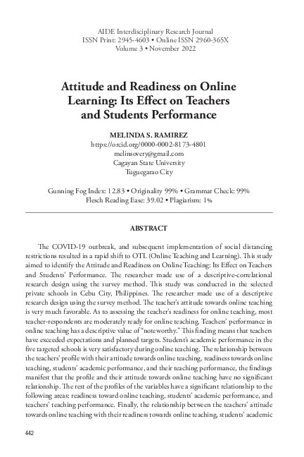 (PDF) Attitude and Readiness on Online Learning: Its Effect on Teachers ...