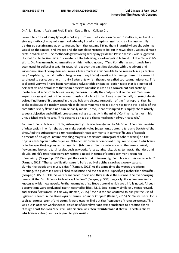 (PDF) Wrting a research paper