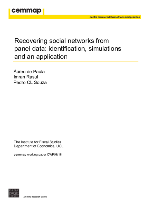 (PDF) Recovering Social Networks from Panel Data: Identification ...