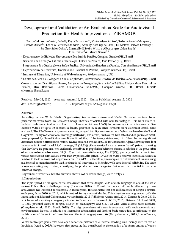 (PDF) Development and Validation of An Evaluation Scale for Audiovisual ...