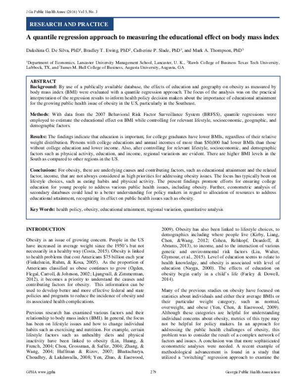 (PDF) A Quantile Regression Approach to Measuring the Educational ...
