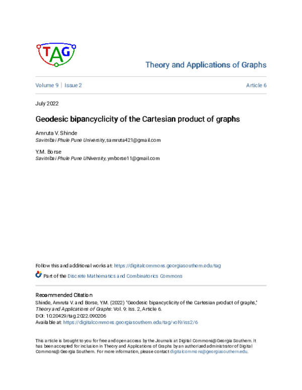  pdf geodesic bipancyclicity of the cartesian product of graphs