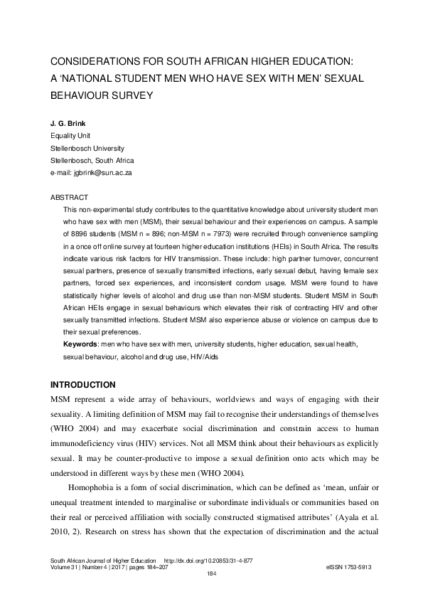 (PDF) Considerations for South African higher education: A 'national ...