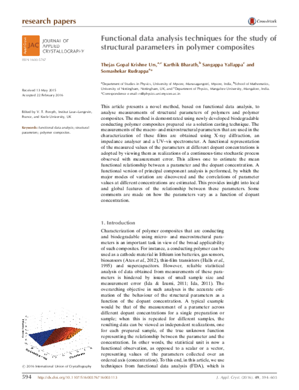 (PDF) Functional data analysis techniques for the study of structural ...