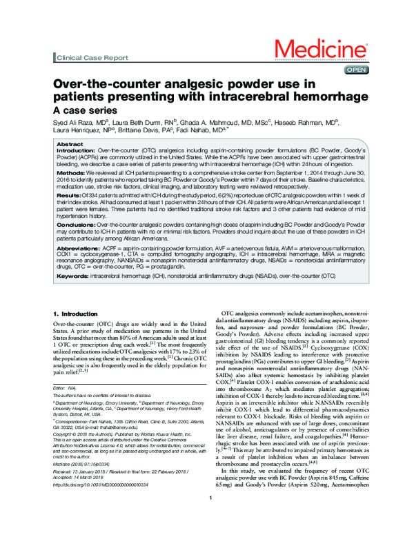 (PDF) Over-the-counter analgesic powder use in patients presenting with ...