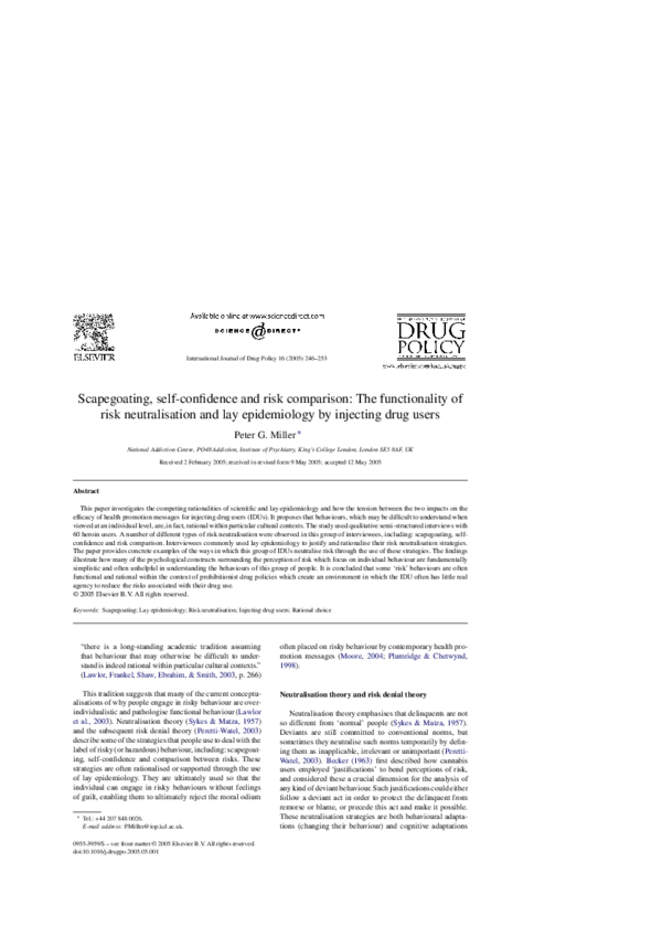 (PDF) Scapegoating, self-confidence and risk comparison: The ...