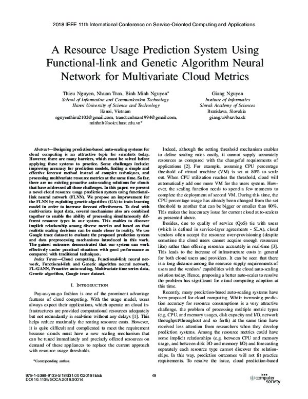 (PDF) A Resource Usage Prediction System Using Functional-Link and ...