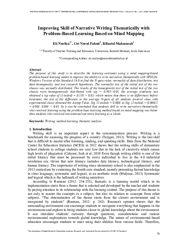 (PDF) Improving Skill of Narrative Writing Thematically with Problem ...
