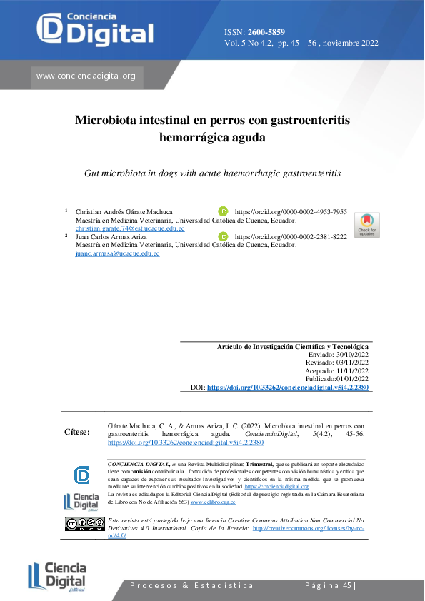 (PDF) Microbiota intestinal en perros con gastroenteritis hemorrágica aguda