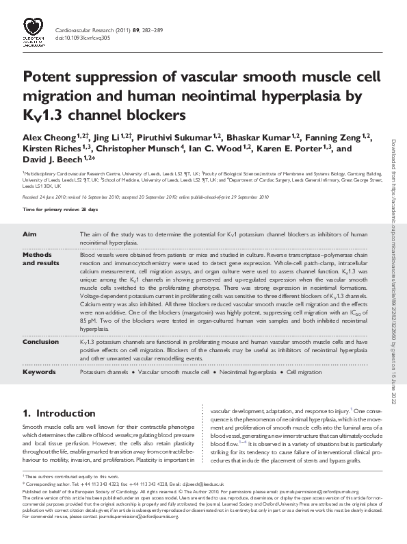 (PDF) Potent suppression of vascular smooth muscle cell migration and ...