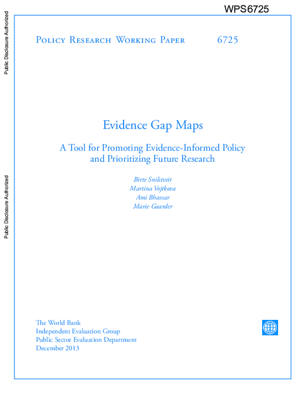 (PDF) Evidence Gap Maps — A Tool for Promoting Evidence-Informed Policy ...