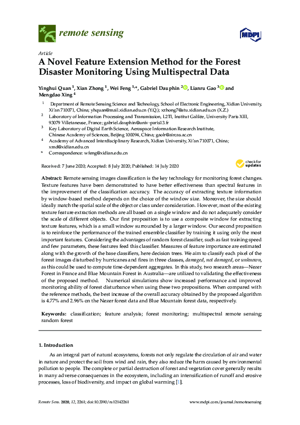(PDF) A Novel Feature Extension Method for the Forest Disaster ...