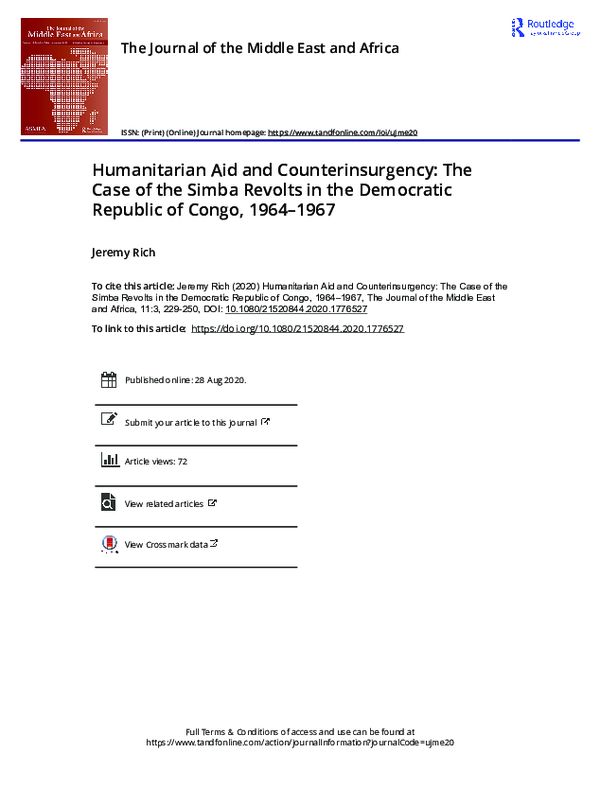 (PDF) Humanitarian Aid and Counterinsurgency The Case of the Simba ...