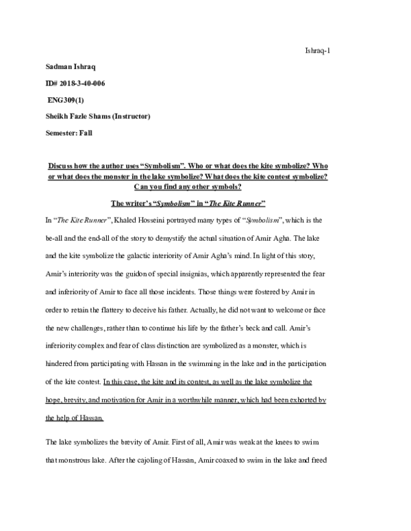 (PDF) Symbolism of The kite runner Sadman Ishraq77 Academia.edu