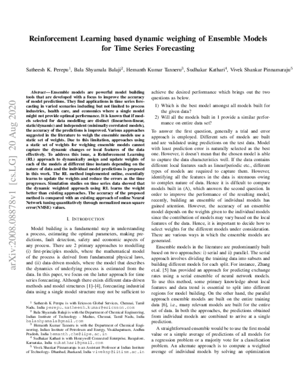 (PDF) Reinforcement Learning based dynamic weighing of Ensemble Models ...