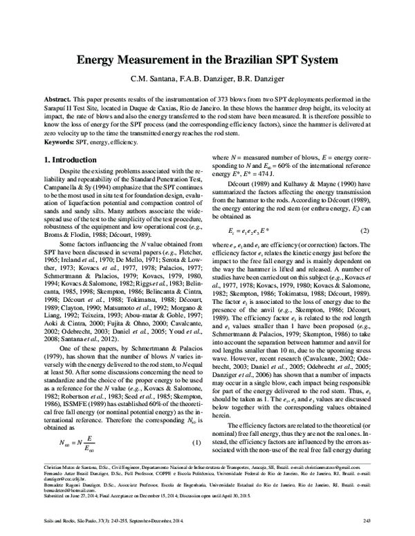 (PDF) Energy Measurement in the Brazilian SPT System
