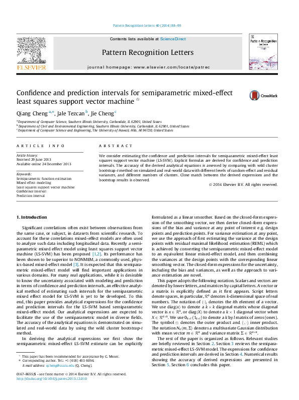 (PDF) Confidence and prediction intervals for semiparametric mixed ...