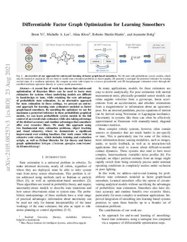 (PDF) Differentiable Factor Graph Optimization for Learning Smoothers