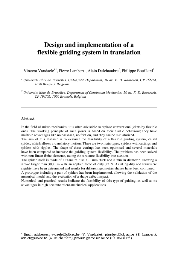 (PDF) Design and Implementation of a Flexible Guiding System in Translation