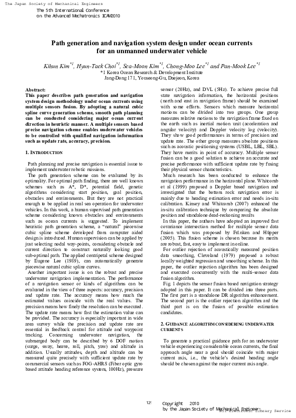 (PDF) Path generation and navigation system design under ocean currents ...
