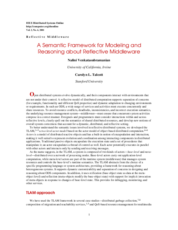 (PDF) A semantic framework for modeling and reasoning about reflective ...