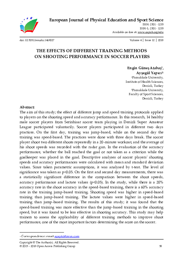 (PDF) The Effects of Different Training Methods on Shooting Performance ...