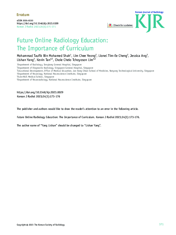(PDF) Erratum: Future Online Radiology Education: The Importance of ...