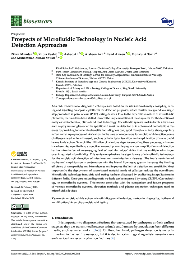 (PDF) Prospects of Microfluidic Technology in Nucleic Acid Detection ...