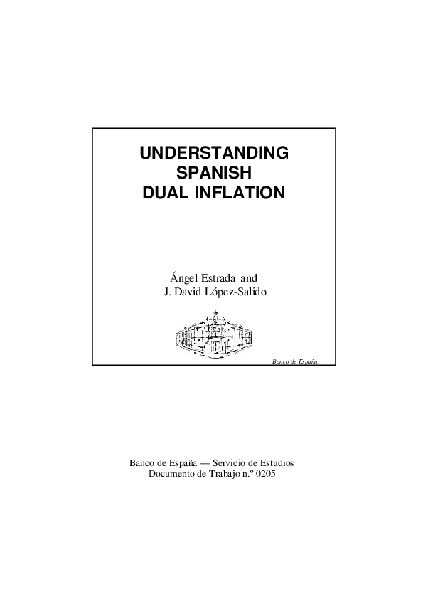 (PDF) Understanding Spanish dual inflation ANGEL ESTRADA Academia.edu