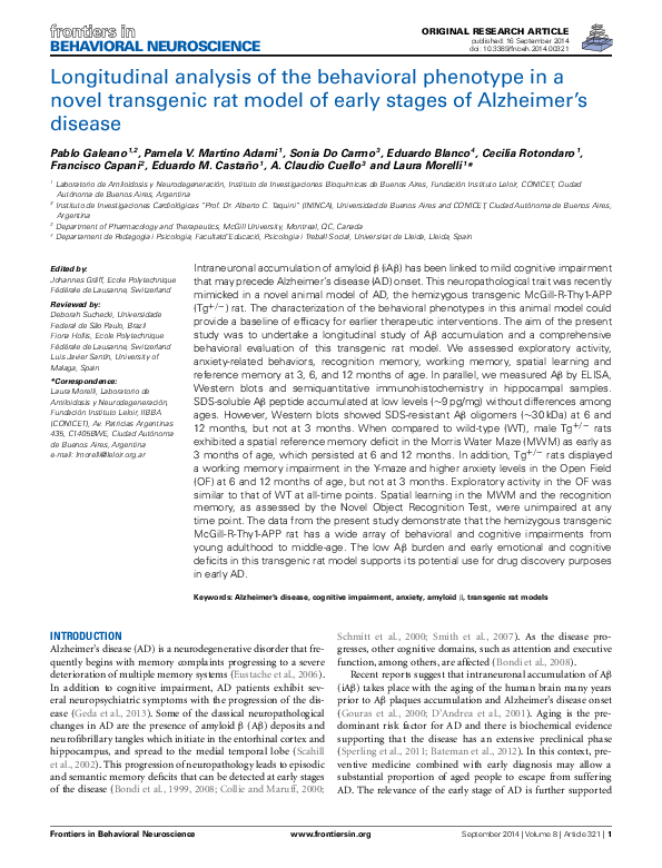(PDF) Longitudinal analysis of the behavioral phenotype in a novel ...