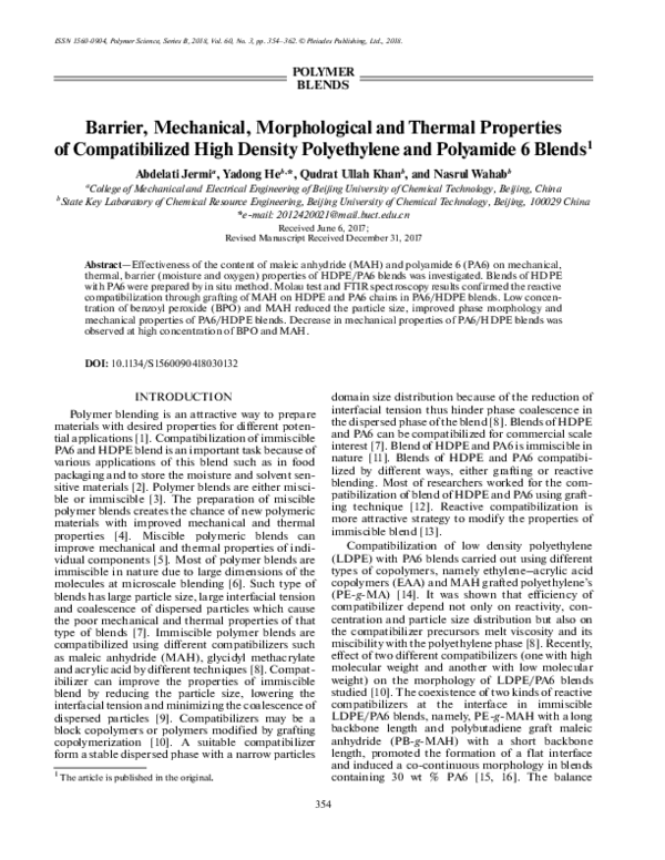 (PDF) Barrier, Mechanical, Morphological and Thermal Properties of ...