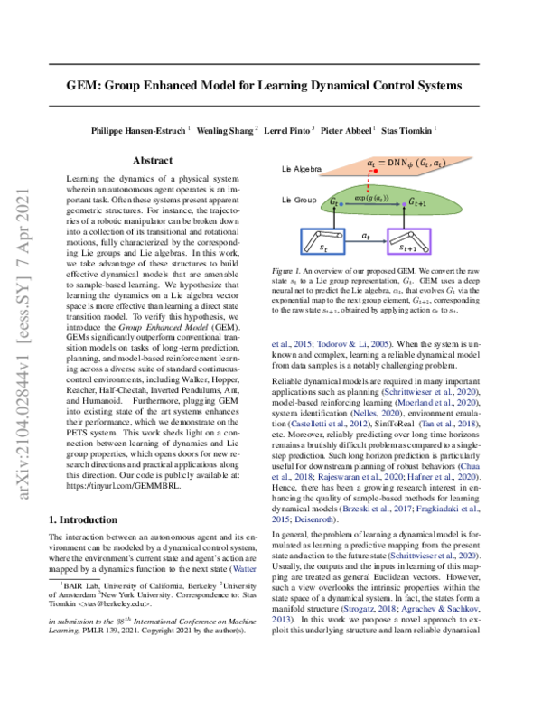 (PDF) GEM: Group Enhanced Model for Learning Dynamical Control Systems
