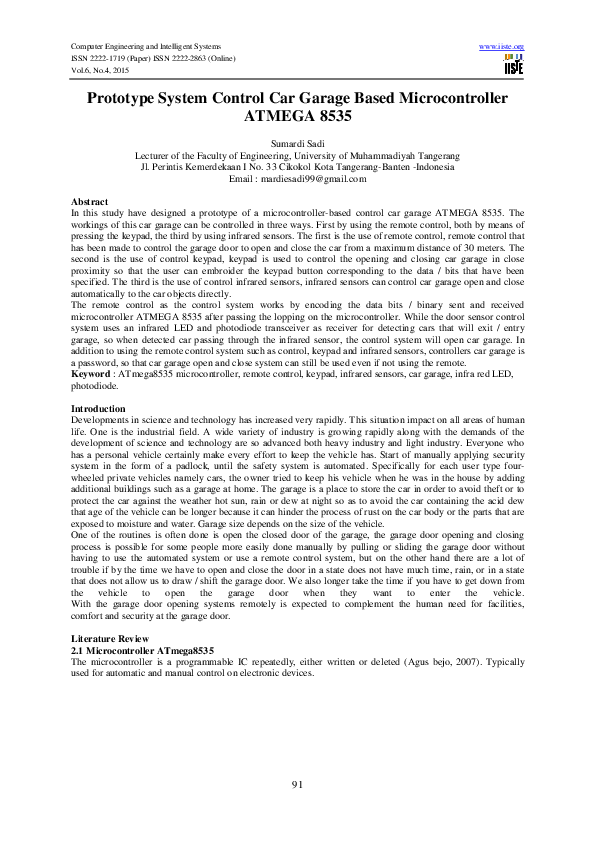 (PDF) Prototype System Control Car Garage Based Microcontroller ATMEGA 8535
